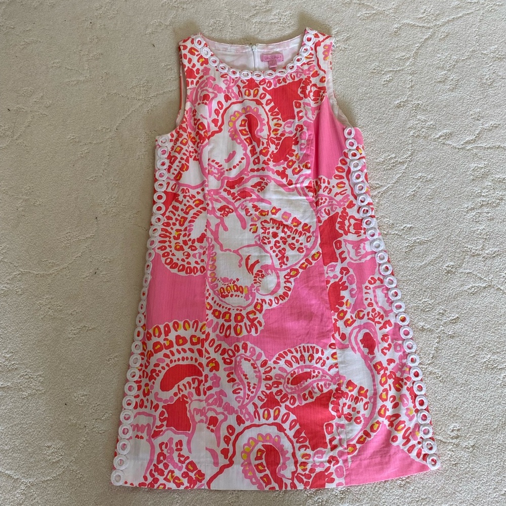 Lilly Pulitzer Pink and White Sleeveless Dress